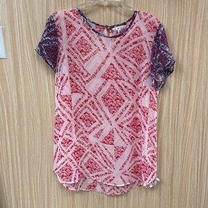 Cabi Red Print Top size Medium